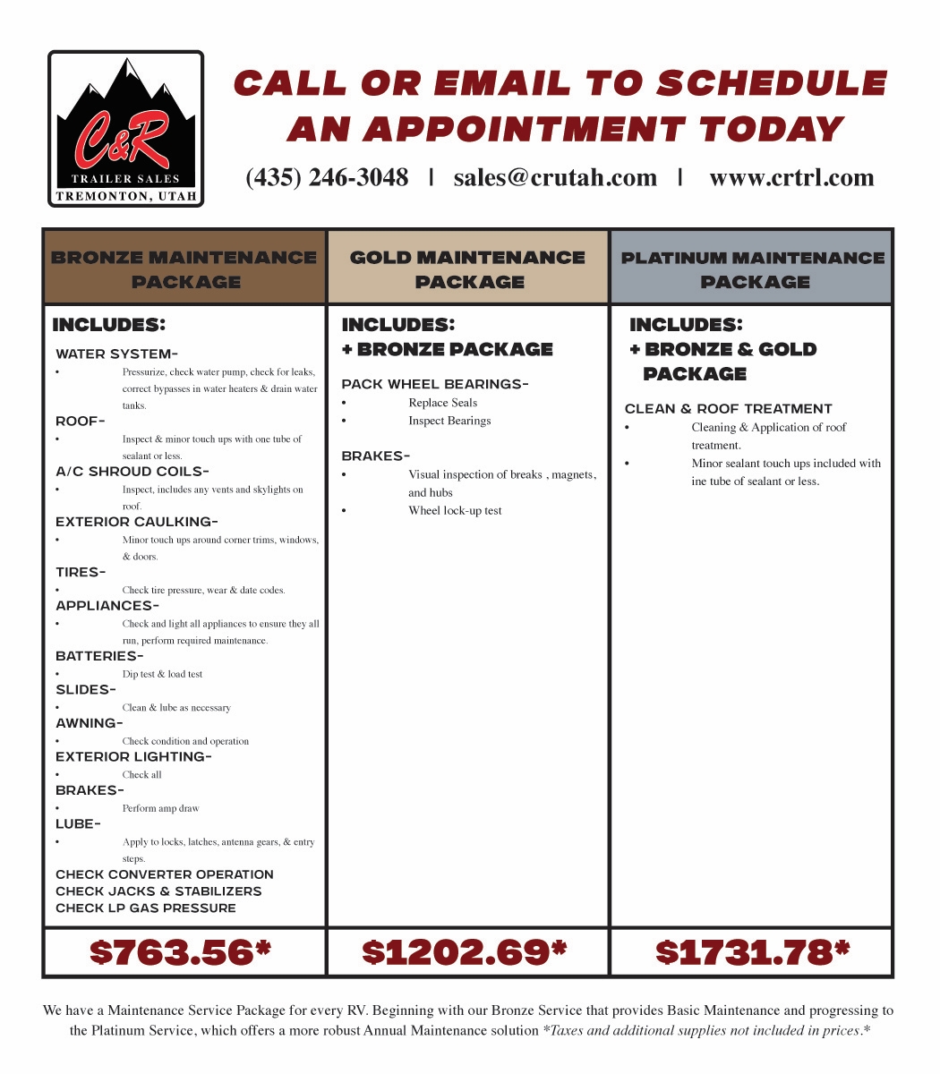 RV Service in Tremonton, UT RV Service and Repair C&R Auto & Trailer Sales